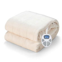 Load image into Gallery viewer, 62" x 84" Flannel Heated Electric Blanket with 10 Heating Levels-Beige