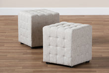 Load image into Gallery viewer, Baxton Studio Elladio Modern and Contemporary Beige Fabric Upholstered Tufted Cube Ottoman Set of 2