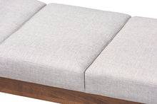 Load image into Gallery viewer, Baxton Studio Larisa Mid-Century Modern Grayish Beige Fabric Upholstered Wood Bench