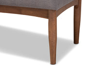 Load image into Gallery viewer, Baxton Studio Arvid Mid-Century Modern Gray Fabric Upholstered Wood Dining Bench