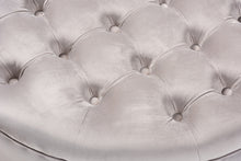 Load image into Gallery viewer, Baxton Studio Iglehart Modern and Contemporary Light Gray Velvet Fabric Upholstered Tufted Cocktail Ottoman