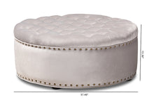 Load image into Gallery viewer, Baxton Studio Iglehart Modern and Contemporary Light Gray Velvet Fabric Upholstered Tufted Cocktail Ottoman