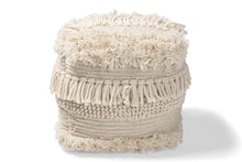 Load image into Gallery viewer, Baxton Studio Bartow Moroccan Inspired Beige Handwoven Cotton Pouf Ottoman