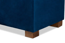Load image into Gallery viewer, Baxton Studio Roanoke Modern and Contemporary Navy Blue Velvet Fabric Upholstered Grid-Tufted Storage Ottoman Bench