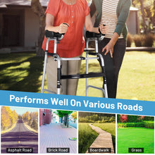 Load image into Gallery viewer, Folding Height Adjustable Walking Frame with Armrest Support-Silver