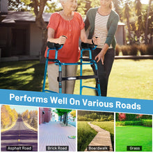 Load image into Gallery viewer, Folding Adjustable Aluminum Wheel Walking Frame-Navy