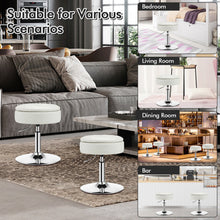 Load image into Gallery viewer, Adjustable 360° Swivel Storage Vanity Stool with Removable Tray-White