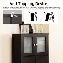 Load image into Gallery viewer, Bathroom Floor Storage Locker Kitchen Cabinet with Doors and Adjustable Shelf-Brown