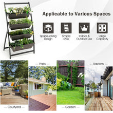 Load image into Gallery viewer, 4-Tier Vertical Raised Garden Bed with 4 Containers and Drainage Holes-S