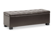 Load image into Gallery viewer, Baxton Studio Roanoke Contemporary Dark Brown Ottoman