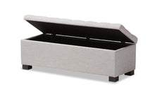 Load image into Gallery viewer, Baxton Studio Roanoke Modern and Contemporary Grayish Beige Fabric Upholstered Grid-Tufting Storage Ottoman Bench