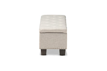 Load image into Gallery viewer, Baxton Studio Hannah Modern and Contemporary Beige Fabric Upholstered Button-Tufting Storage Ottoman Bench