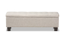 Load image into Gallery viewer, Baxton Studio Hannah Modern and Contemporary Beige Fabric Upholstered Button-Tufting Storage Ottoman Bench
