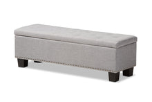 Load image into Gallery viewer, Baxton Studio Hannah Modern and Contemporary Grayish Beige Fabric Upholstered Button-Tufting Storage Ottoman Bench