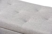 Load image into Gallery viewer, Baxton Studio Hannah Modern and Contemporary Grayish Beige Fabric Upholstered Button-Tufting Storage Ottoman Bench