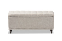 Load image into Gallery viewer, Baxton Studio Kaylee Modern Classic Beige Fabric Upholstered Button-Tufting Storage Ottoman Bench