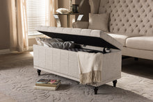 Load image into Gallery viewer, Baxton Studio Kaylee Modern Classic Beige Fabric Upholstered Button-Tufting Storage Ottoman Bench