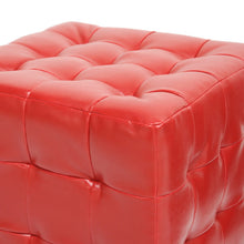 Load image into Gallery viewer, Baxton Studio Siskal Red Modern Cube Ottoman (Set of 2)