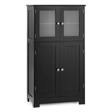 Load image into Gallery viewer, Bathroom Floor Storage Locker Kitchen Cabinet with Doors and Adjustable Shelf-Black