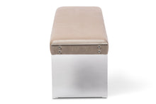 Load image into Gallery viewer, Baxton Studio Hildon Modern and Contemporary Beige Microsuede Fabric Upholstered Lux Bench with Paneled Acrylic Legs