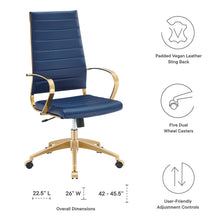 Load image into Gallery viewer, Jive Gold Stainless Steel Highback Office Chair by Modway