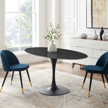 Load image into Gallery viewer, Lippa 60" Oval Faux Marble Dining Table by Modway