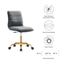 Load image into Gallery viewer, Ripple Armless Performance Velvet Office Chair by Modway