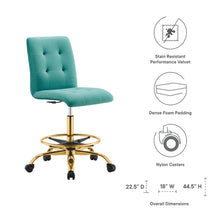 Load image into Gallery viewer, Prim Armless Performance Velvet Drafting Chair by Modway