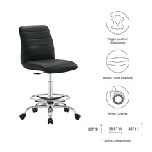 Load image into Gallery viewer, Ripple Armless Vegan Leather Drafting Chair by Modway