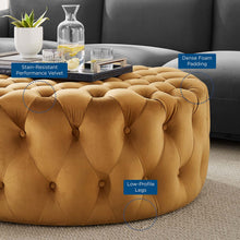 Load image into Gallery viewer, Amour Tufted Button Large Round Performance Velvet Ottoman by Modway