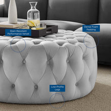 Load image into Gallery viewer, Amour Tufted Button Large Round Performance Velvet Ottoman by Modway