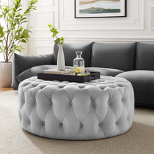 Load image into Gallery viewer, Amour Tufted Button Large Round Performance Velvet Ottoman by Modway