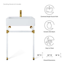Load image into Gallery viewer, Redeem 24" Acrylic Wall-Mount Bathroom Vanity by Modway