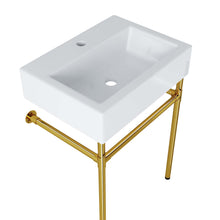 Load image into Gallery viewer, Redeem 24" Wall-Mount Gold Stainless Steel Bathroom Vanity by Modway