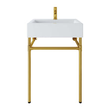 Load image into Gallery viewer, Redeem 24" Wall-Mount Gold Stainless Steel Bathroom Vanity by Modway