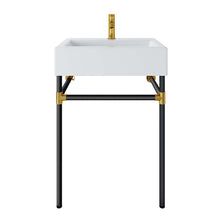 Load image into Gallery viewer, Redeem 24" Wall-Mount Black Stainless Steel Bathroom Vanity by Modway