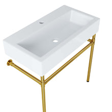 Load image into Gallery viewer, Redeem 32" Wall-Mount Gold Stainless Steel Bathroom Vanity by Modway
