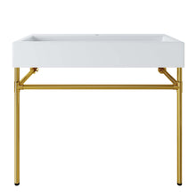 Load image into Gallery viewer, Redeem 40" Wall-Mount Gold Stainless Steel Bathroom Vanity by Modway