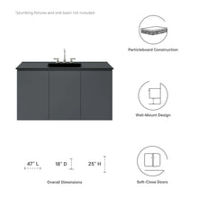 Load image into Gallery viewer, Bryn 48" Wall-Mount Bathroom Vanity (Sink Basin Not Included) by Modway