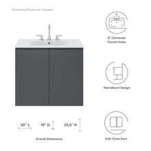 Load image into Gallery viewer, Bryn 30" Wall-Mount Bathroom Vanity by Modway
