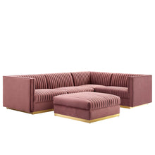 Load image into Gallery viewer, Sanguine 5-Piece Channel Tufted Performance Velvet Right-Facing Modular Sectional Sofa by Modway