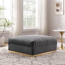 Load image into Gallery viewer, Sanguine Channel Tufted Performance Velvet Modular Sectional Sofa Ottoman by Modway