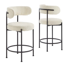 Load image into Gallery viewer, Albie Boucle Fabric Counter Stools Set of 2 by Modway