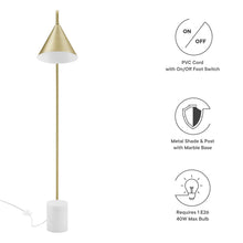 Load image into Gallery viewer, Ayla Marble Base Floor Lamp by Modway