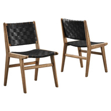 Load image into Gallery viewer, Saoirse Leather Wood Dining Side Chair Set of 2 by Modway