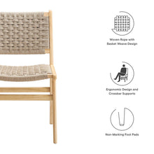 Load image into Gallery viewer, Saoirse Woven Rope Wood Dining Side Chair Set of 2 by Modway