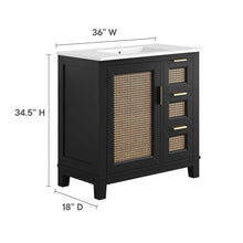 Load image into Gallery viewer, Dixie 36Ó Solid Wood Bathroom Vanity Cabinet by Modway