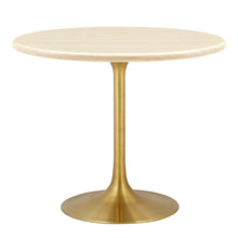 Load image into Gallery viewer, Lippa 36" Round Faux Travertine Dining Table by Modway