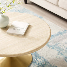 Load image into Gallery viewer, Lippa 36Ó Round Faux Travertine Coffee Table by Modway