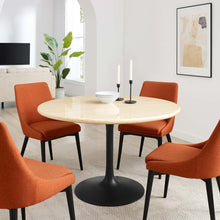 Load image into Gallery viewer, Lippa 48" Round Faux Travertine Dining Table by Modway